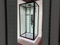 Luxe douche met Matt Black profiel en drukglas voor Mordern