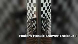 Bekijk Integrale Fabriek Modern Mozaïekglas CE-certificering Douchewand Badkamer met Dienblad Demo