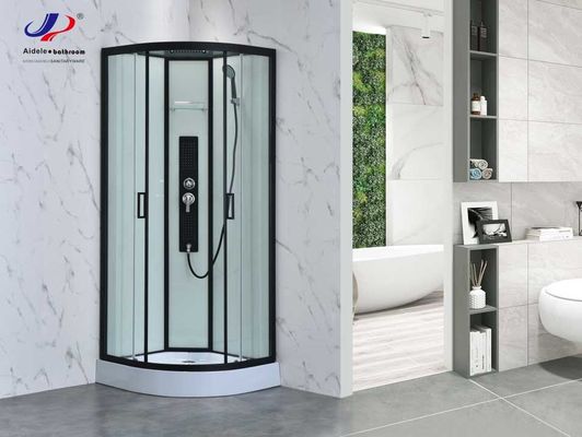 Moderne design douche kamer met mat zwart frame en 4/5mm gehard glas met glazen dak