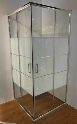 Witte blok glazen vierkante douche behuizingen met gechromeerd aluminium frame voor moderne badkamer